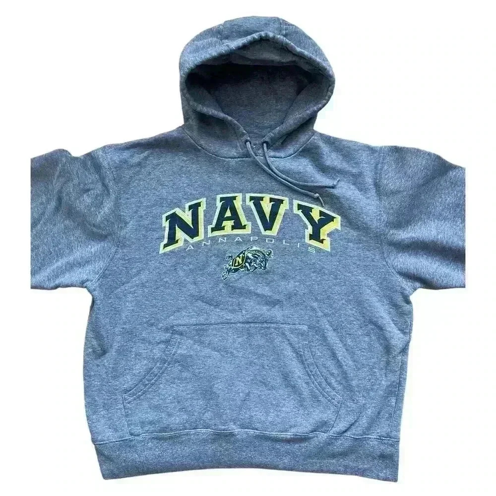 US Navy Annapolis MD Jansport Hoodie Gray Youth XL Military USA - Picture 3 of 9